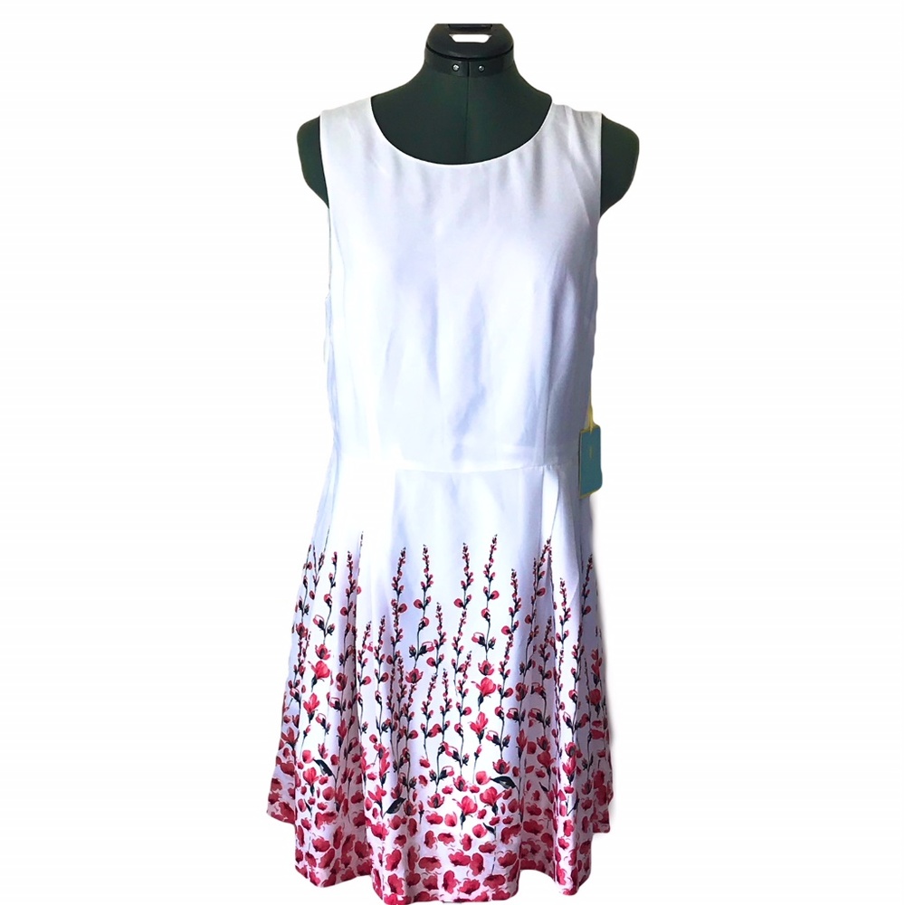 CeCe Petite Pleated Fit & Flare Dress